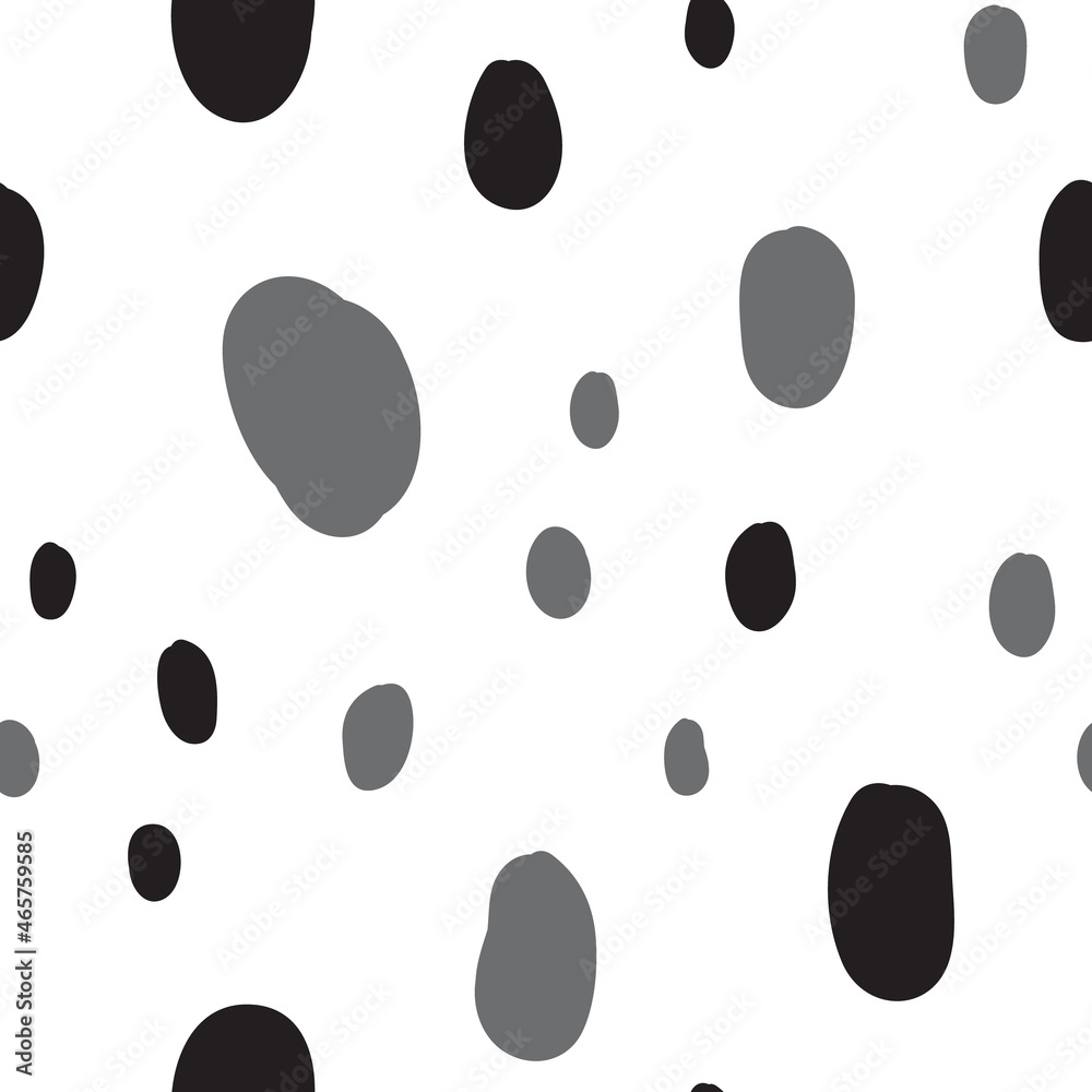 Polka dots seamless pattern. Hand drawn doodle circles monochrome texture background. Random spots. Polka dots seamless pattern. Hand drawn doodle circles monochrome texture background. Random spots.
