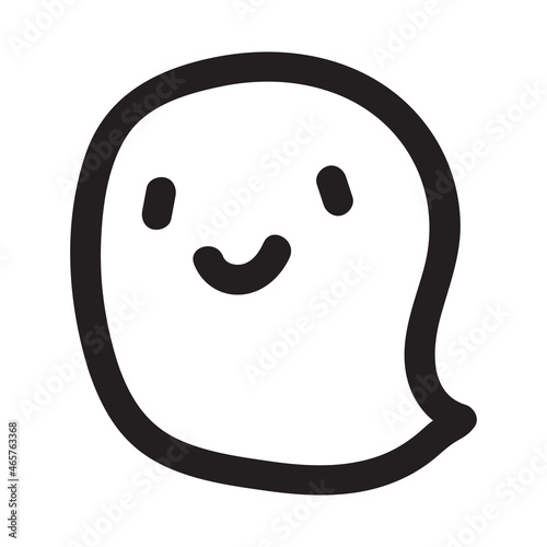 Cute doodle ghost character. Happy Halloween ghost cartoon vector illustration. Party card invitation print