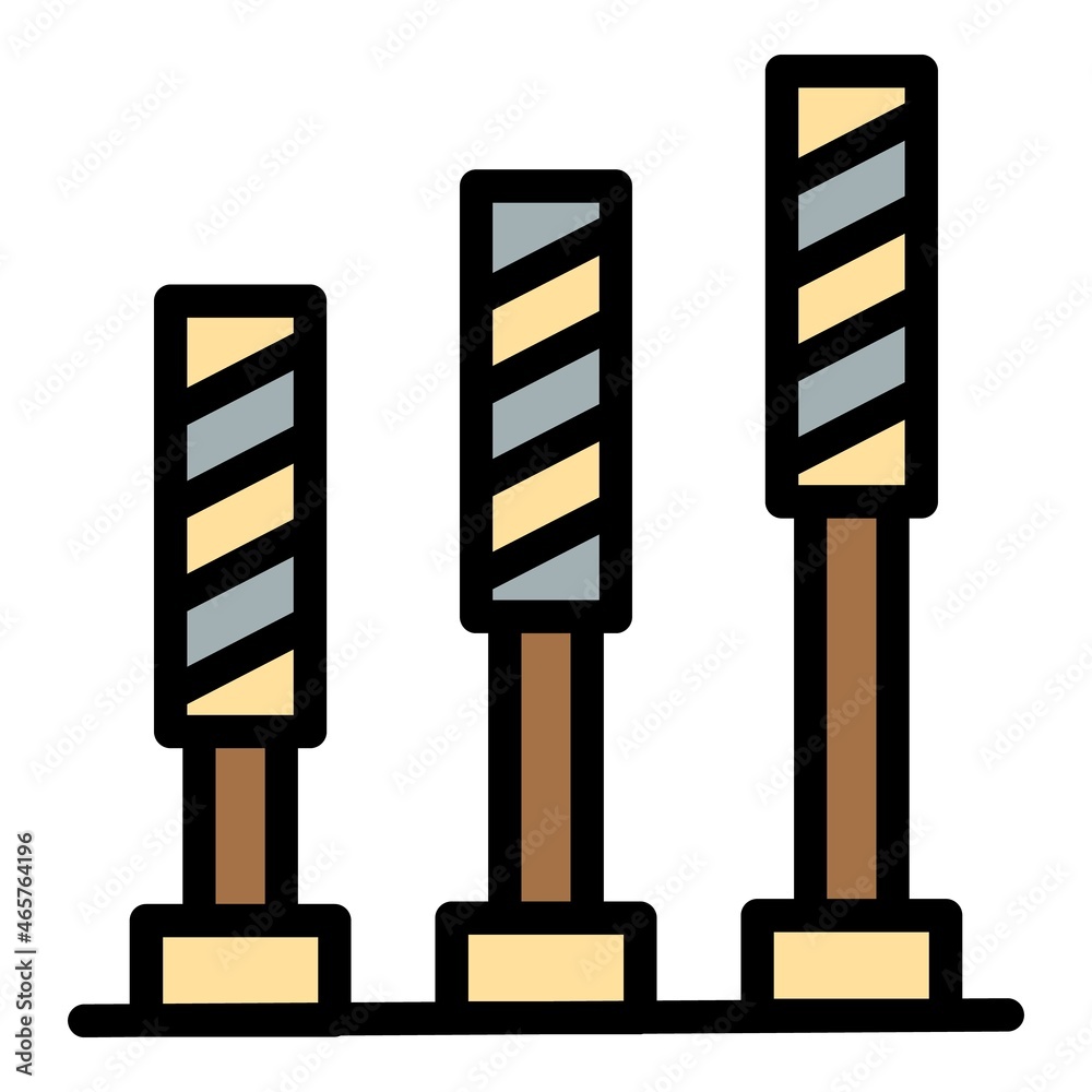 Dog training obstacles icon. Outline dog training obstacles vector icon color flat isolated Dog training obstacles icon. Outline dog training obstacles vector icon color flat isolated
