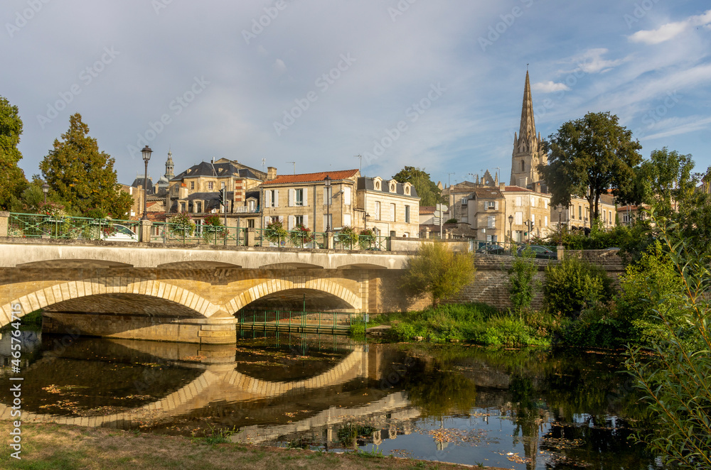 Bridge over the river seine city Niort. France