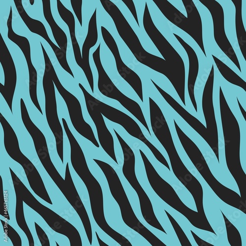 black and blue zebra print. Vector seamless pattern for clothes or prints