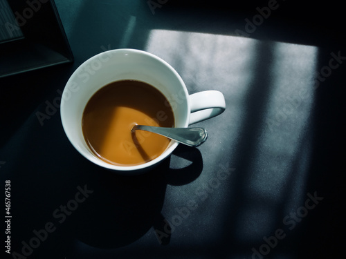 Coffee in the Morning Shadow and Sunshine