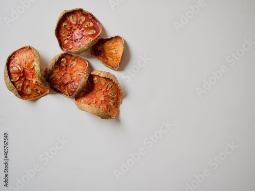 Bael Dry on White background