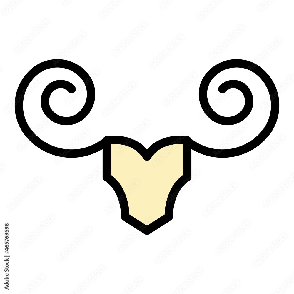 Head wildebeest icon. Outline head wildebeest vector icon color flat isolated Head wildebeest icon. Outline head wildebeest vector icon color flat isolated