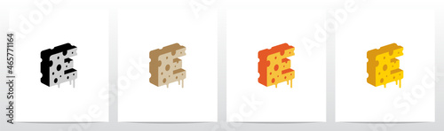 Cheese Block Letter Logo Design E