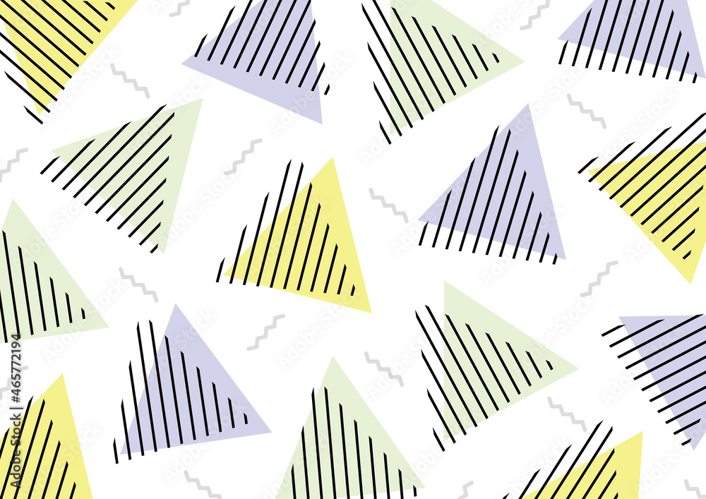 おしゃれポップな幾何学模様背景 三角形 80年代 Geometric pattern triangle background Fashionable おしゃれポップな幾何学模様背景 三角形 80年代 Geometric pattern triangle background Fashionable