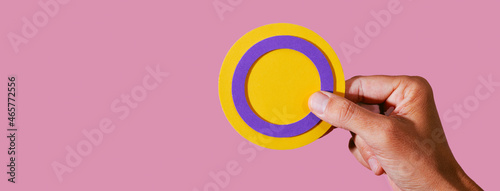 person with an intersex flag, web banner photo