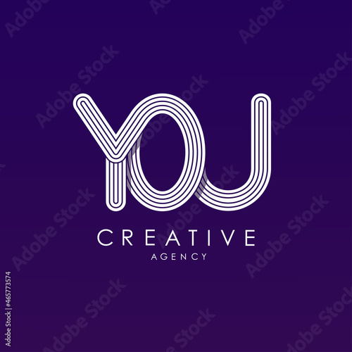abstract geometric logo YOU collapsible teamwork team geometric shapes. suitable for company
