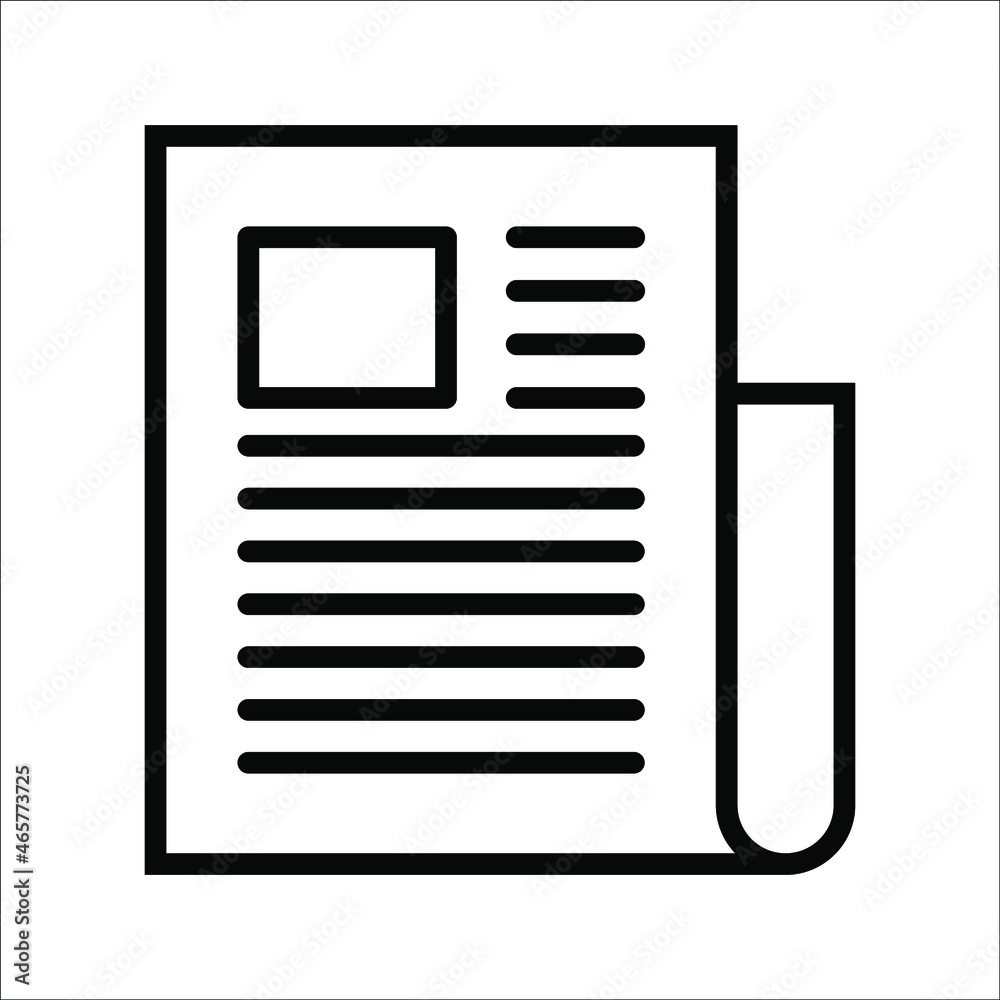flat black newspaper vector icon on white background flat black newspaper vector icon on white background