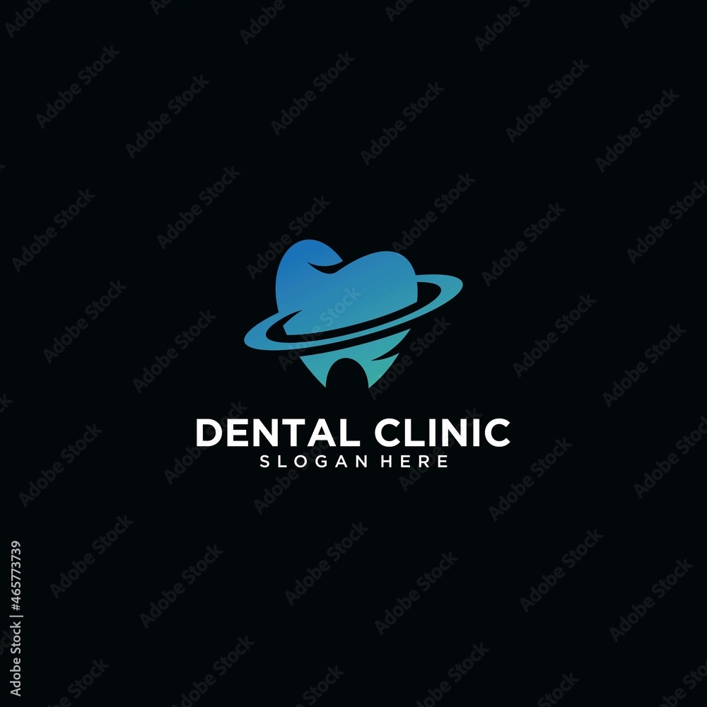 Set of dental clinic logo design concept, dental implant logo, modern dental care logo template Set of dental clinic logo design concept, dental implant logo, modern dental care logo template
