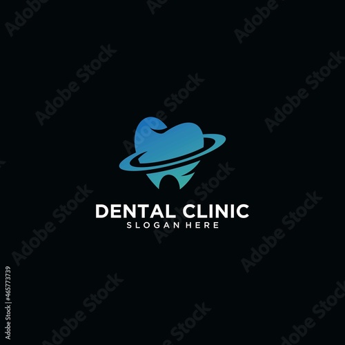 Set of dental clinic logo design concept, dental implant logo, modern dental care logo template