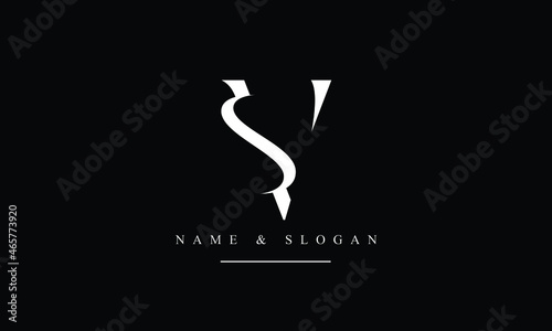 SV, VS, S, V abstract letters logo monogram
