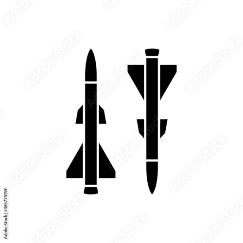 Missile gun or ballistic rocket weapon icon vector