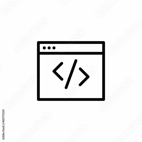 web development programming code line art vector icon