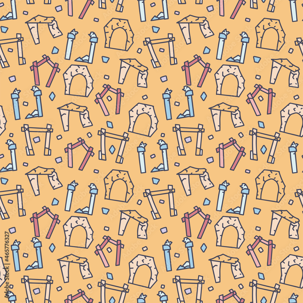 Arches color vector doodle simple seamless pattern