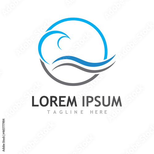 Water wave icon vector