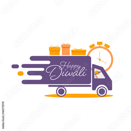 Diwali delivery icon.
