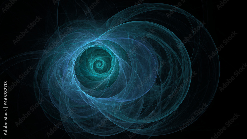 Surreal futuristic fractal image of swirl lines on black 4k