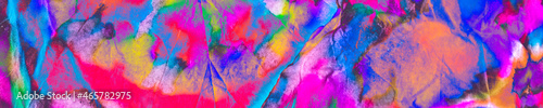 Multicolor Batik Brush. Turquoise Tie Dye.