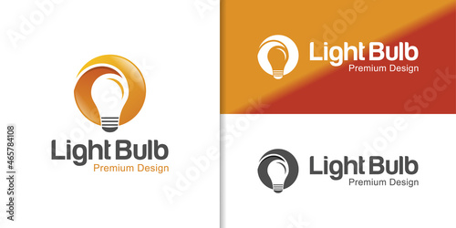 modern logos of light bulb tech creative idea. vector lamp electric shine logo design