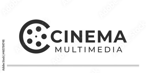 Letter C for Cinema movie film logotype. multimedia film studio logo design