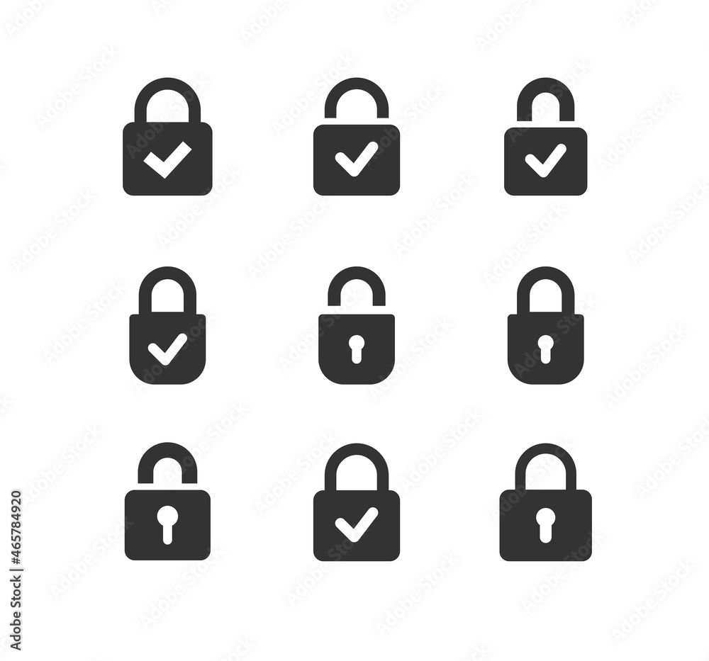 Web Security Lock vector Icon set. Safety, web security Web Security Lock vector Icon set. Safety, web security