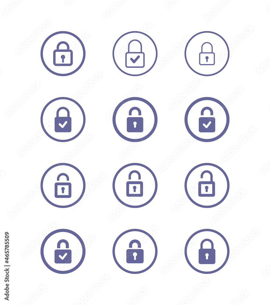Web Security Lock vector Icon set. Safety, web security Web Security Lock vector Icon set. Safety, web security