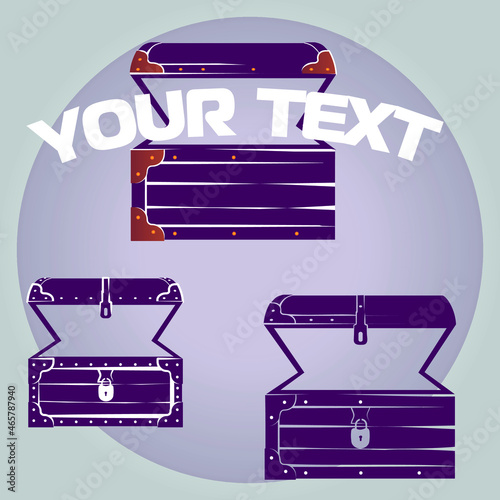 chest graphic element logo brown flat cartoon