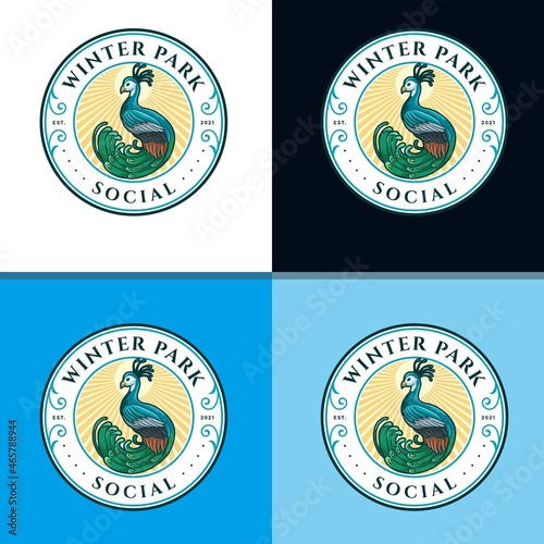 peacock logo design vector illustration