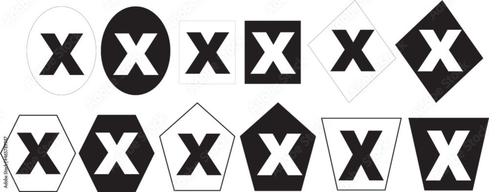 Black cross x vector icon. no wrong symbol. delete, vote sign. graphic design element Black cross x vector icon. no wrong symbol. delete, vote sign. graphic design element