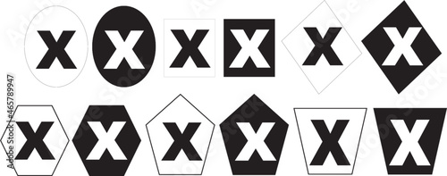 Black cross x vector icon. no wrong symbol. delete, vote sign. graphic design element 