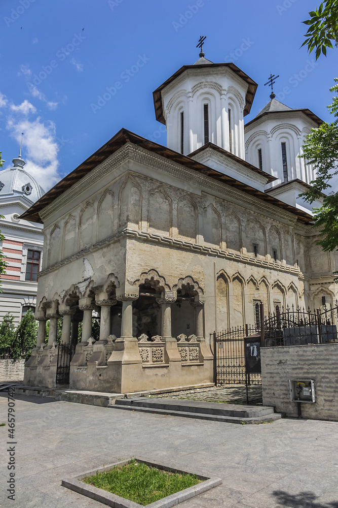 Church of the Three Holy Hierarchs - important monument of Walachian architecture from the late 17th century. Bucharest, Romania.