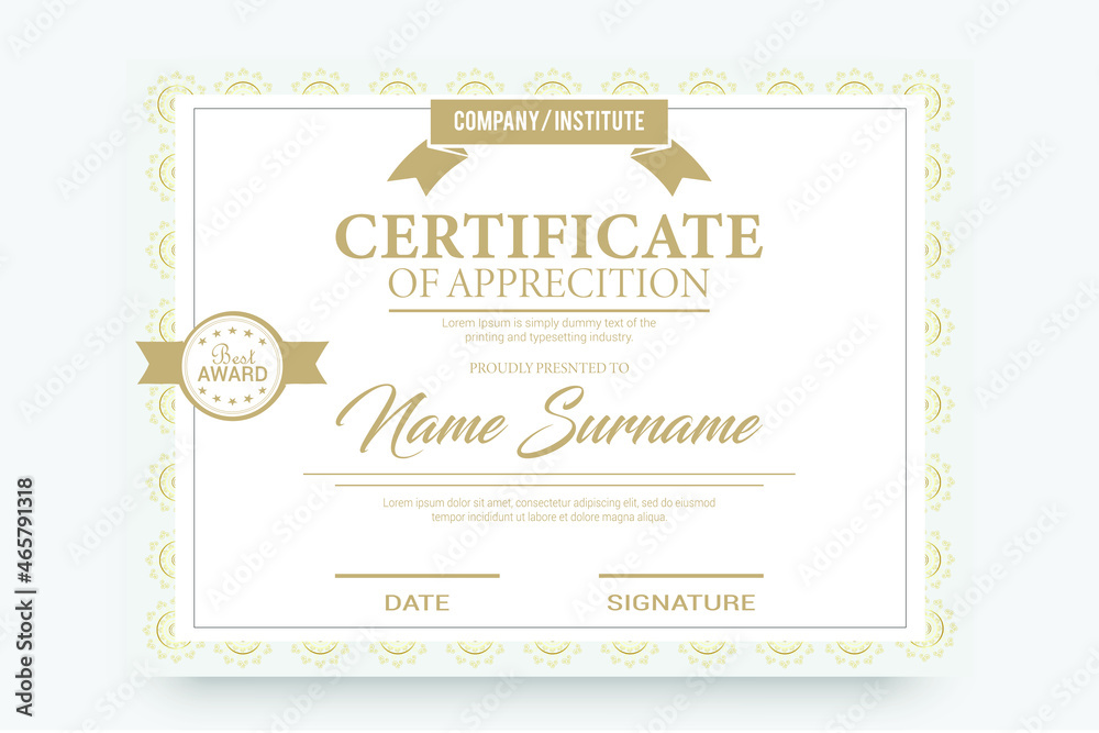 Modern and Corporate Certificate Template. Use this sample certificate in your business, business or institution at the end of any course. Modern and Corporate Certificate Template. Use this sample certificate in your business, business or institution at the end of any course.