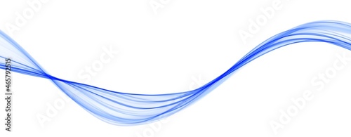 Blue abstract wave. Magic line design. Flow curve motion element. Neon gradient wavy illiustration.