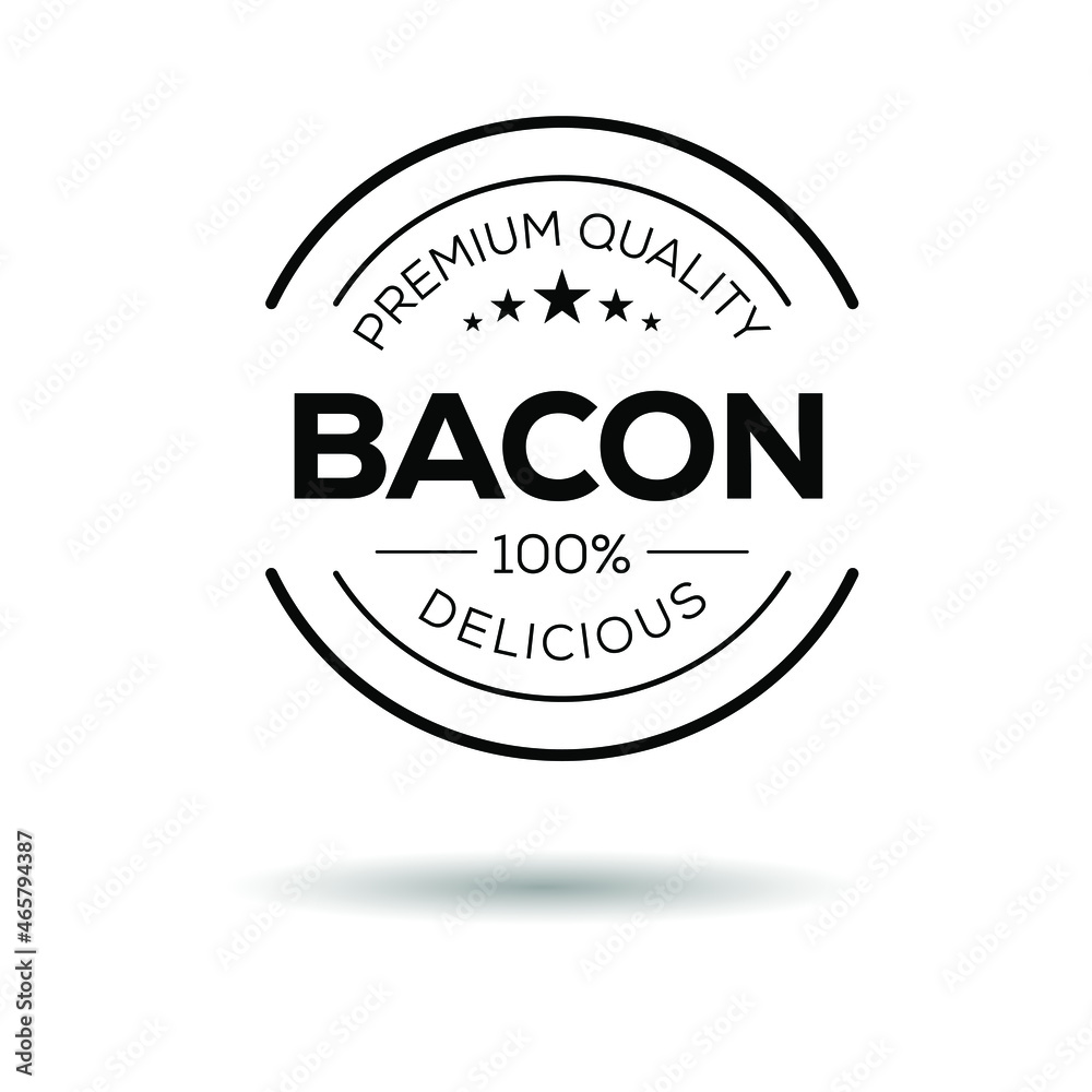 Obraz premium Creative (bacon) logo, bacon sticker, vector illustration.