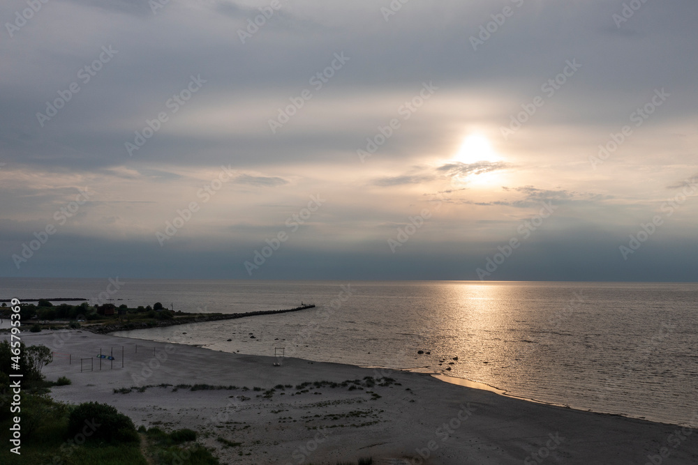 Morning light over gulf of Riga, Baltic sea.