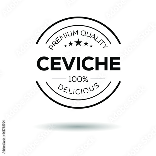 Creative (ceviche) logo, ceviche  sticker, vector illustration.