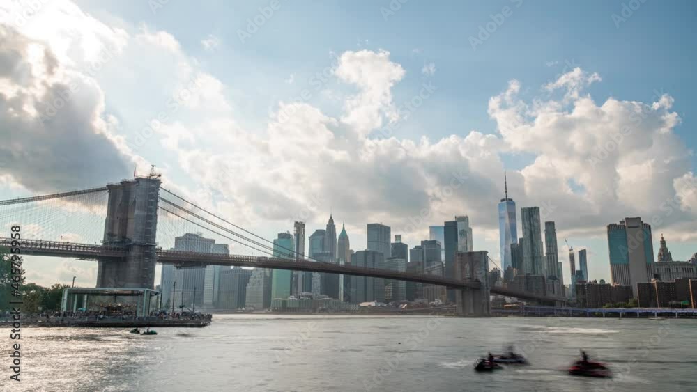 Brooklyn Bridge and Manhattan Skyline Day Timelapse Video Brooklyn Bridge and Manhattan Skyline Day Timelapse Video