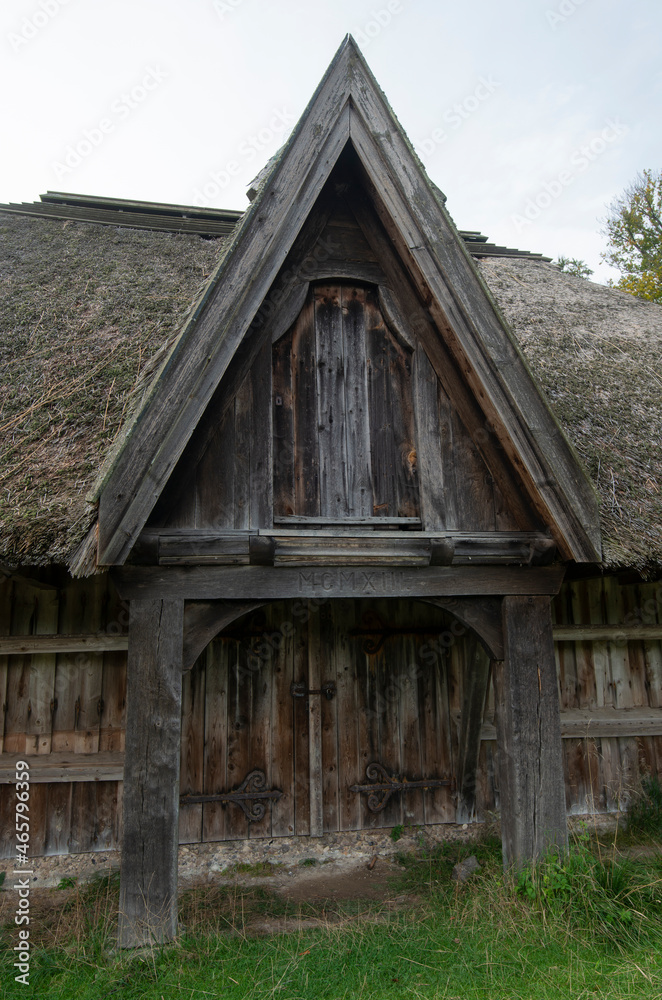 Grange à foin, Parc, Fôret, Dyrehaven, Jægersborg Dyrehave, Danemark Grange à foin, Parc, Fôret, Dyrehaven, Jægersborg Dyrehave, Danemark