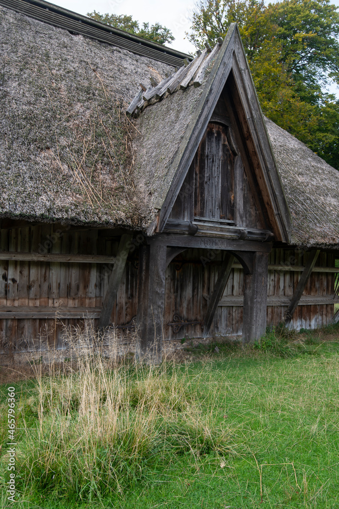 Fototapeta premium Grange à foin, Parc, Fôret, Dyrehaven, Jægersborg Dyrehave, Danemark