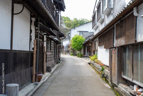 竹田市の白壁武家屋敷の通り