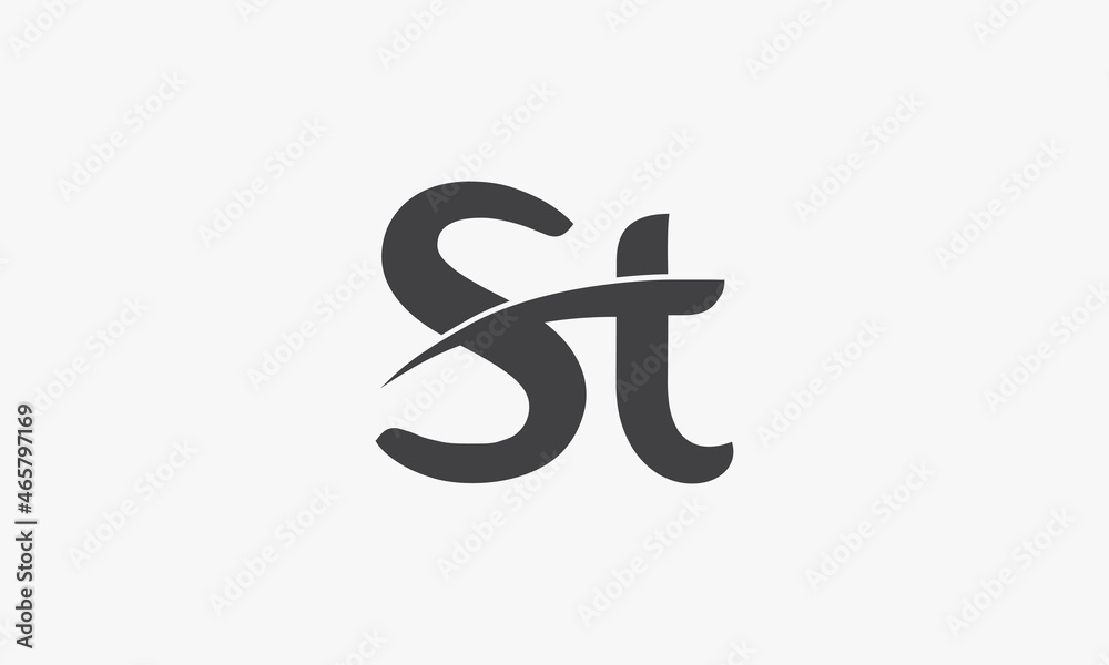 ST letter logo isolated on white background. ST letter logo isolated on white background.
