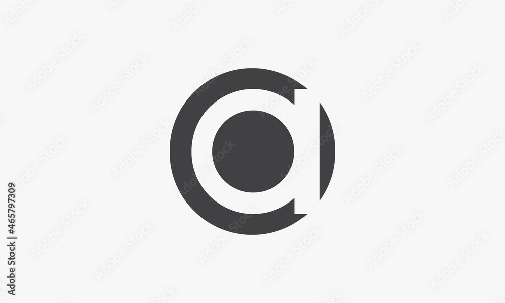 lowercase letter A logo circle isolated on white background. lowercase letter A logo circle isolated on white background.