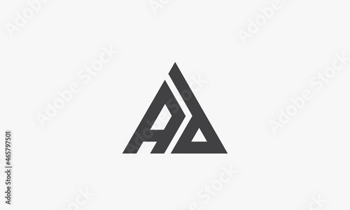 AD letter triangle logo concept isolated on white background.