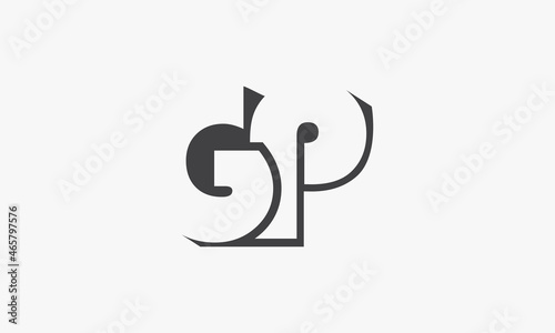 elegant letter lines GP vector