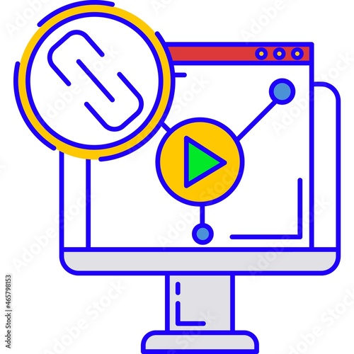 Deep linking building icon web vector computer