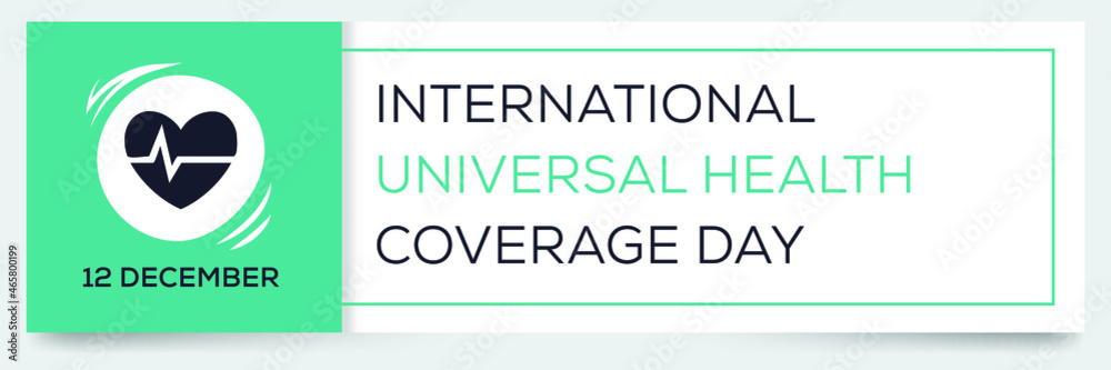 Naklejka International Universal Health Coverage Day, held on 15 December.