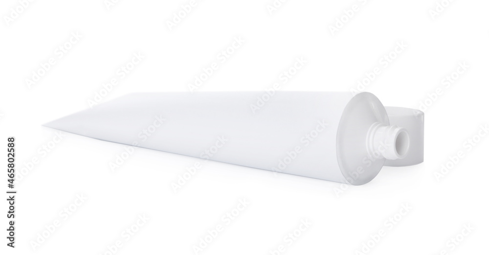 Blank tube of toothpaste isolated on white Blank tube of toothpaste isolated on white