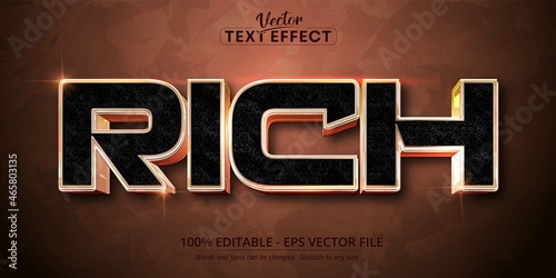 Rich text, luxury rose gold editable text effect