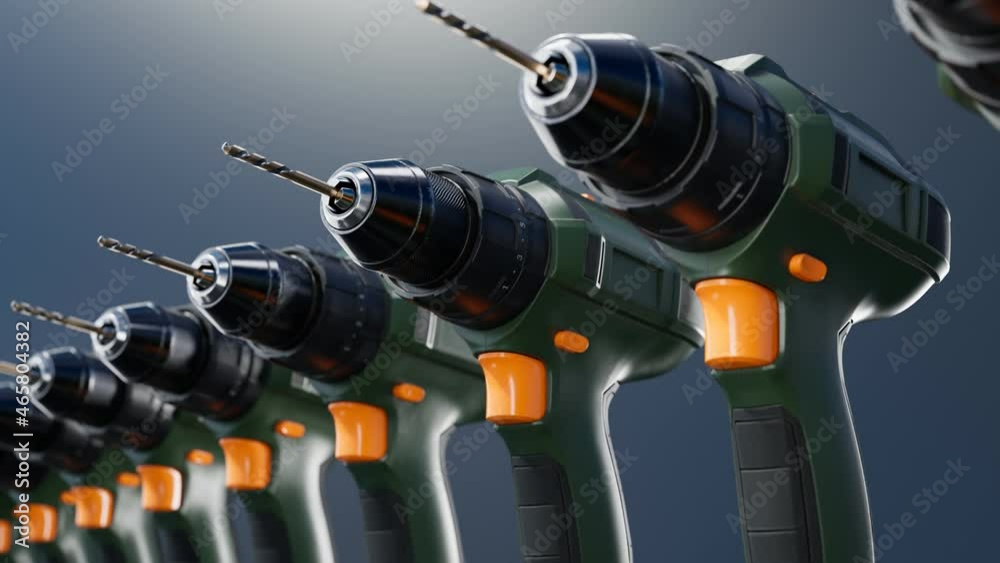 A set of electric screwdrivers. Cordless drills with high hardness drill beets.
